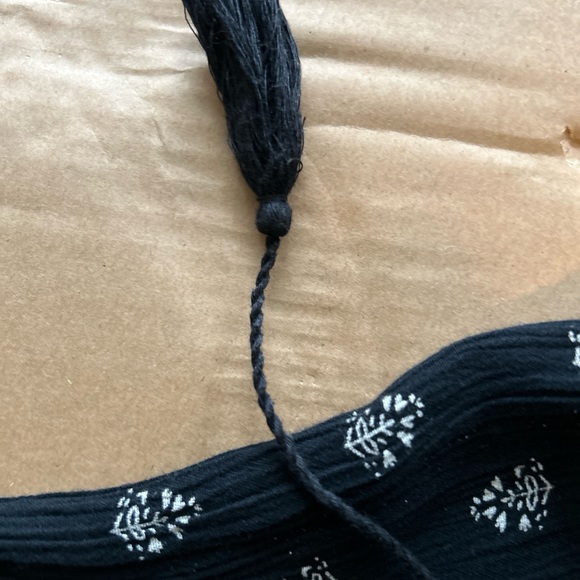 Old Navy long sleeve BOHO empire black print dress XL - Picture 12 of 15